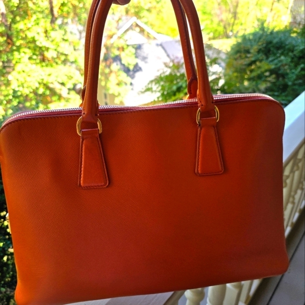 Prada Orange Leather Women's Hand Bag - Picture 5 of 16